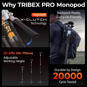 SmallRig x Potato Jet TRIBEX PRO 67" Fibra de Carbono Monopod de Video para