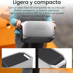 EF ECOFLOW Delta Serie 3 Batería Extra Inteligente de 1024Wh, Batería de Expansión LiFePO4 para Estación de Energía Delta 2/Delta 3/Delta 3 Plus/Delta 3 1500
