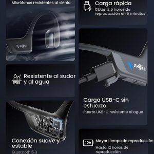 SHOKZ OpenRun Pro 2 Auriculares deportivos Bluetooth con conducción ósea
