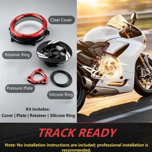 VITINO Motorcycle Clutch Cover for Ducati Panigale 959 1199 1299(Black)