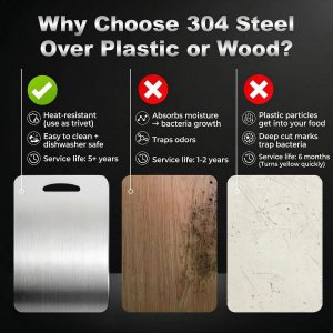 3 PCS 304 Stainless Steel Cutting Board Set for Kitchen