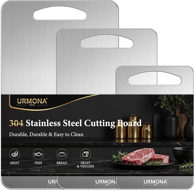 3 PCS 304 Stainless Steel Cutting Board Set for Kitchen
