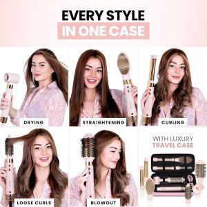ELLA BELLA® 6 in 1 Professional Hot Air Styler & Straightener, Fast Drying