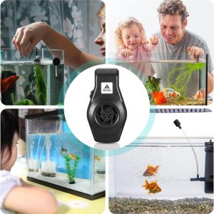 DaToo Mini Aquarium Chiller Small Fish Tank Fan Aquarium Cooling Fan 2-Level Speed Adjustable Aquarium Fan Quiet Aquarium Cooler with Wide Angle Wind Suitable for (1-6Gal) Fish Tank