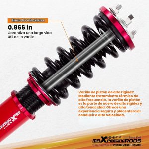 maXpeedingrods Coilovers para Honda Civic 1988-2000, para Honda CRX 1988-1991, para Honda CR-X del Sol 1992-1995, para Acura Integra 1994-2001, Kit de Suspensión Coilovers de Altura Ajustable Kit de