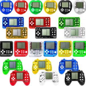 SSRMX 24Pcs Video Game Party Favors Valentines Day Gifts for Kids, Mini Game Keychain Arcade Party favors Birthday Supplies Classroom Prizes for Boys and Girls
