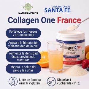 🌿 Collagen One France® Colágeno Natural | Naranja | 300 g (Piel · Articulaciones · Huesos · Elasticidad)